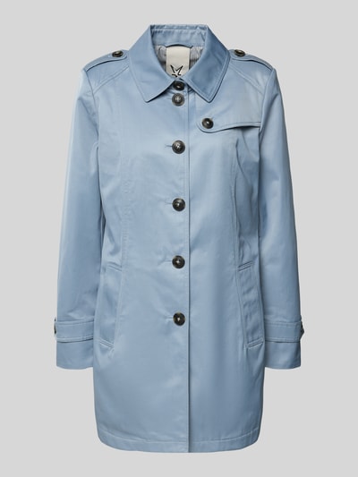 Produktfoto, Trenchcoat mit Ärmelriegeln von Fuchs Schmitt in Hellblau, Umlegekragen, Knopfleiste, Eingrifftaschen, glatte Textur