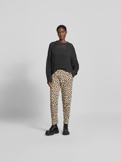 Juvia Relaxed Fit Pullover mit Lockmuster Dunkelbraun 1