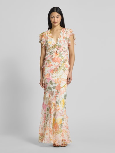 Lipsy Abendkleid mit Volants Ecru 4