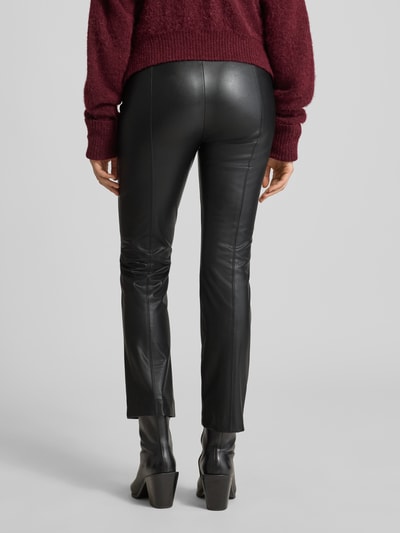 Raffaello Rossi Flared bootcut broek in leerlook, model 'MACY' Zwart - 5