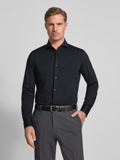 JOOP! Collection Koszula biznesowa o kroju slim fit z listwą guzikową Czarny 4