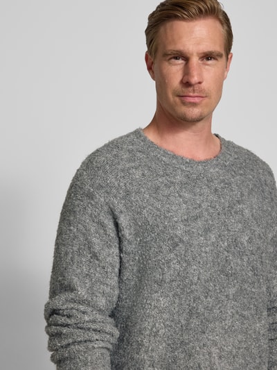 WOODBIRD Strickpullover mit Rundhalsausschnitt Modell 'Kurt' Graphit 3