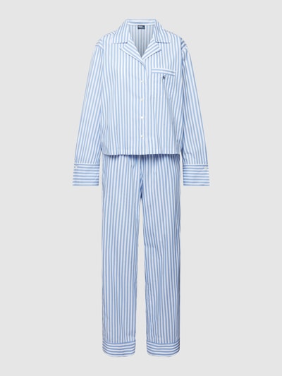 Polo Ralph Lauren Pyjama mit Streifenmuster Hellblau 2