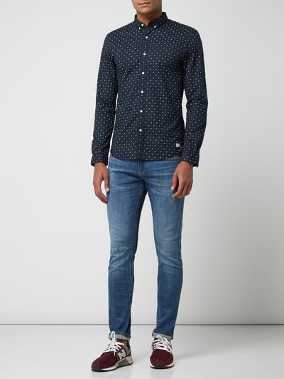 Tom Tailor Denim Slim fit vrijetijdsoverhemd met stretchgehalte Donkerblauw - 1