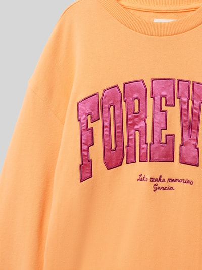 Garcia Oversized Sweatshirt mit Label-Print Apricot 2