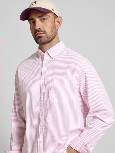 Christian Berg Men Regular fit vrijetijdsoverhemd met button-downkraag Felroze - 3