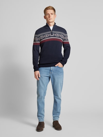 MCNEAL Gebreide pullover met opstaande kraag Donkerblauw - 1