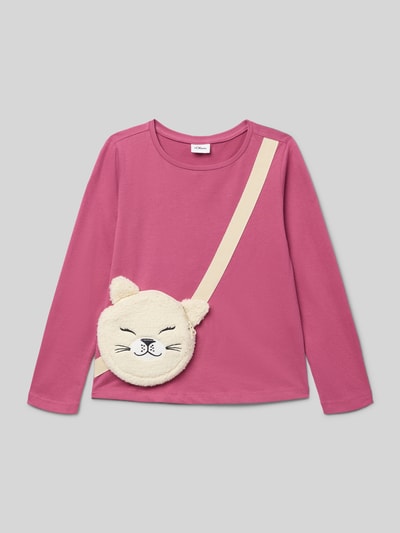 s.Oliver RED LABEL Loose fit shirt met lange mouwen van puur katoen Fuchsia - 1