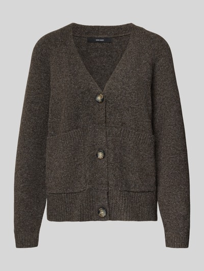 Vero Moda Comfort fit gebreid jack met V-hals, model 'BOOM' Middengrijs gemêleerd - 2