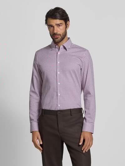 SEIDENSTICKER Slim Fit Business-Hemd mit Knopfleiste Bordeaux 4