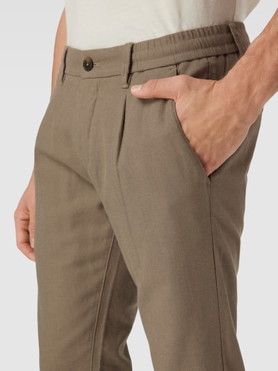 Marc O'Polo Shaped Fit Stoffhose mit Strukturmuster Beige 3