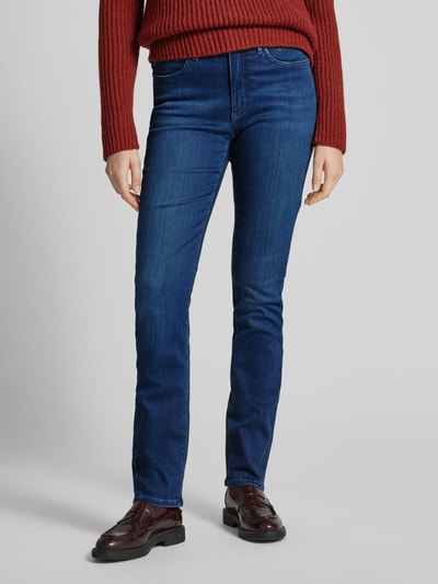 Brax Slim fit jeans met riemlussen, model 'Style.Mary Thermo' Donkerblauw - 4