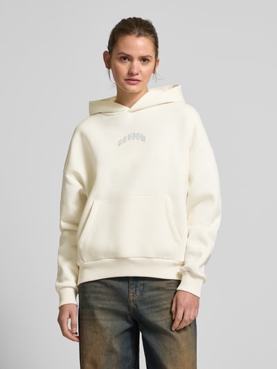 Review Hoodie mit Label-Print Offwhite 4