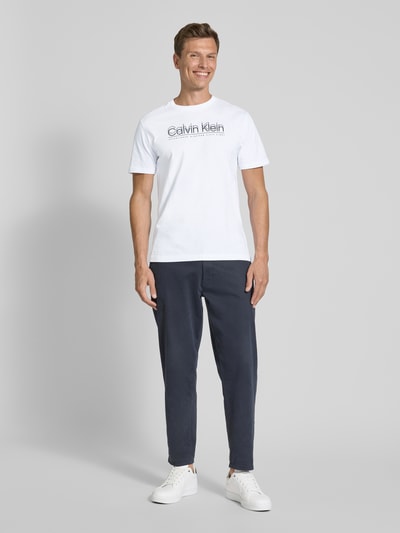 CK Calvin Klein T-Shirt mit Label-Print Weiss 1