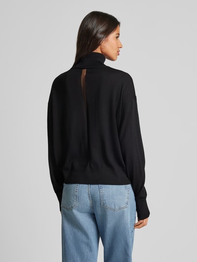 Patrizia Pepe Cropped Rollkragenpullover aus Wolle Modell 'MAGLIA Black 5