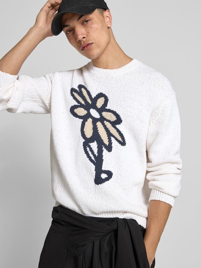 MAISON KITSUNÉ Pullover in Strick-Optik Weiss 3