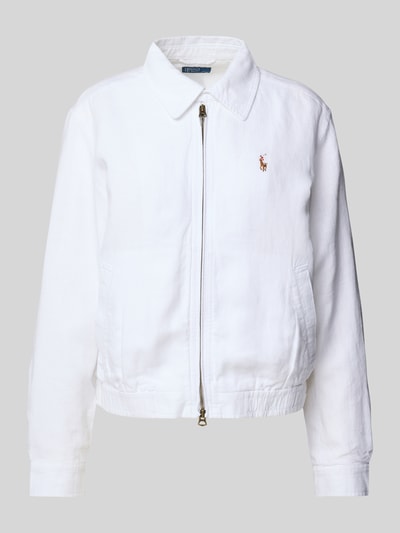 Polo Ralph Lauren Leinenwindbreaker mit Logo-Stitching Weiss 2