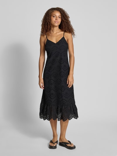 Pieces Sukienka casualowa taliowana z czystej bawełny model ‘VILDE’ Czarny 4