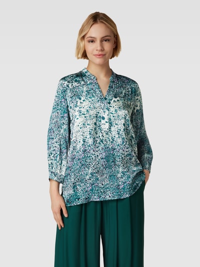 Esprit Collection Blouseshirt van viscose met all-over motief Smaragdgroen - 4