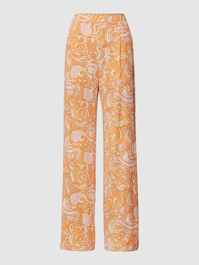 Jake*s Casual Wide Leg Stoffhose mit Allover-Muster Apricot 2