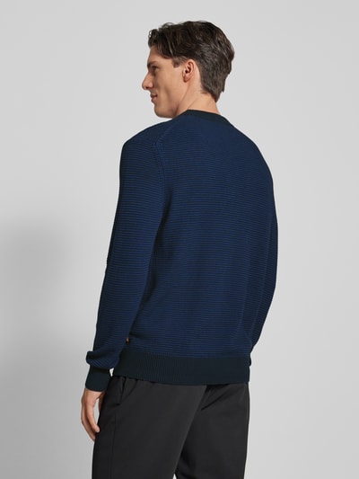 BOSS Orange Gebreide pullover met ronde hals, model 'Amercury' Donkerblauw - 5