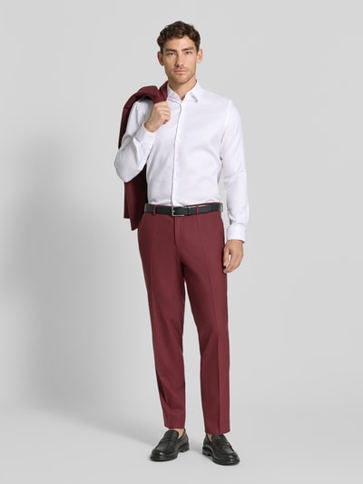 Jake*s Slim Fit Businesshemd aus Baumwolle mit Kentkragen Weiss 1