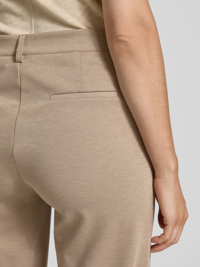 FREE/QUENT Straight leg stoffen broek met paspelzakken, model 'Nanni' Taupe gemêleerd - 3