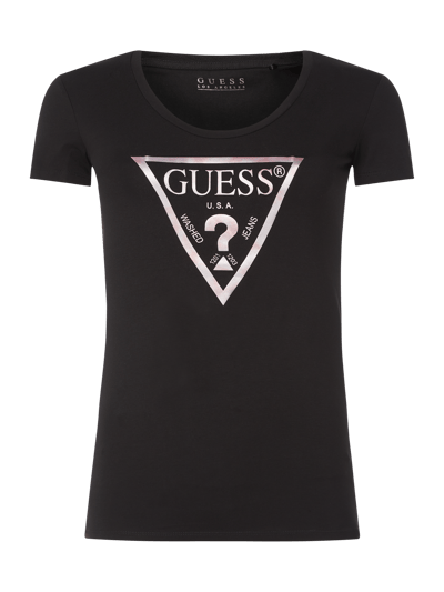 Czarny t 2025 shirt guess