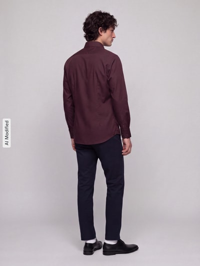 OLYMP Modern Fit Businesshemd aus reiner Baumwolle Bordeaux 5