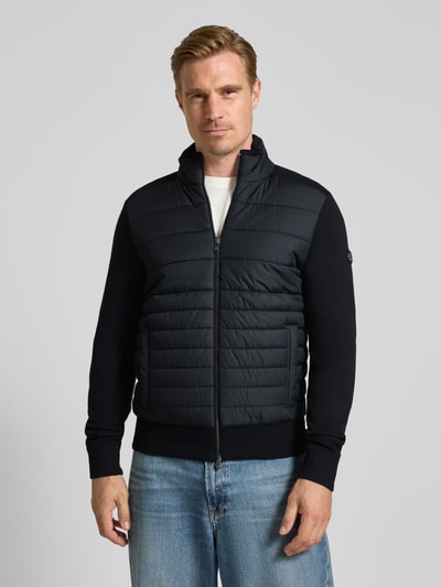 BOSS Regular Fit Strickjacke aus Baumwoll-Schurwoll-Mix Modell 'H-Facente' Black 4
