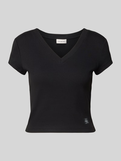 Calvin Klein Jeans T-shirt z detalem z logo Czarny 2