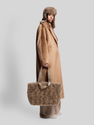 BOSS Torba shopper z imitacji futerka z dodatkiem wełny Szarobrązowy 1