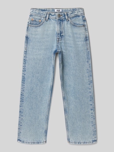 Produktfoto, Straight Fit Jeans im 5-Pocket-design Modell 'Chris' von Jack & Jones in Hellblau, reine Baumwolle, strukturierte Oberfläche, Kinder Jeans