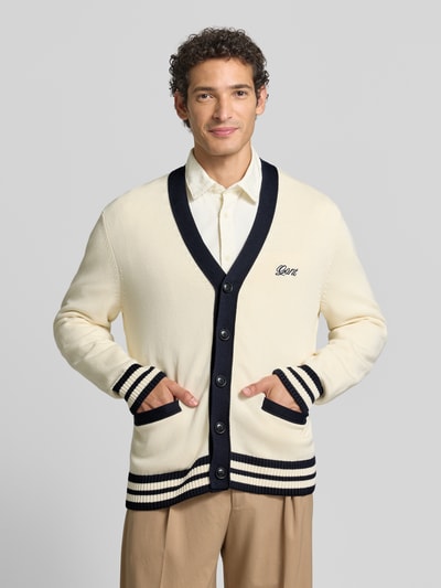 GANT Regular Fit Strickjacke aus reiner Baumwolle Offwhite 4