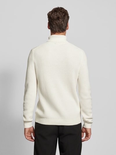 JOOP! Jeans Strickpullover mit Rollkragen Modell 'Orlino' Offwhite 5