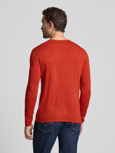 Christian Berg Men Regular fit pullover van puur katoen in gebreide look Koper gemêleerd - 5