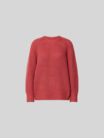 Produktfoto, Pullover aus Woll-Mix in Strick-Optik von Joseph, lockere Passform, rot, gerippte Abschlüsse, Damenmode, strukturierte Oberfläche