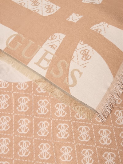 Guess Sjaal met all-over logostitching, model 'Kefiah' Beige - 2