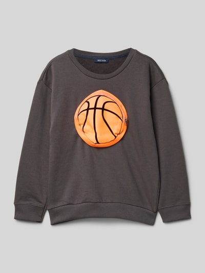 Blue Seven Sweatshirt mit gerippten Abschlüssen Graphit 1