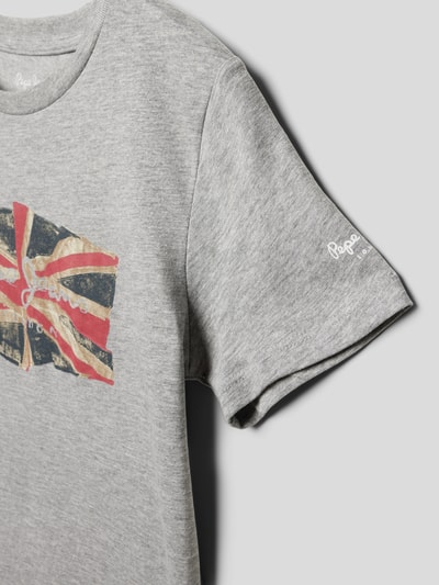 Pepe Jeans T-Shirt mit Label-Print Mittelgrau meliert 2