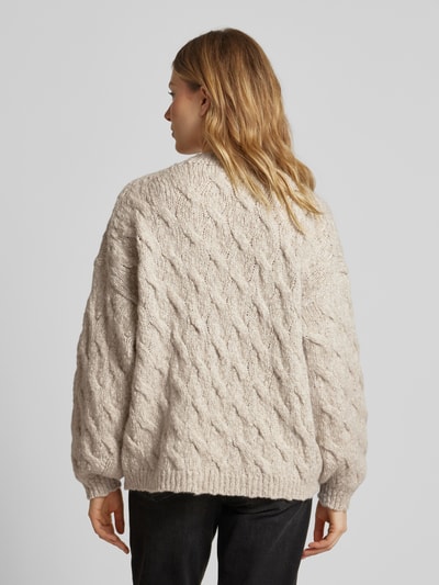 Drykorn Gebreide pullover met extra brede schouders, model 'RAMEA' Zand - 5