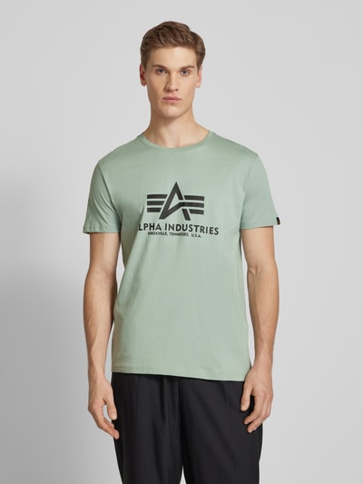 Alpha Industries T-shirt z czystej bawełny Limonkowy 4