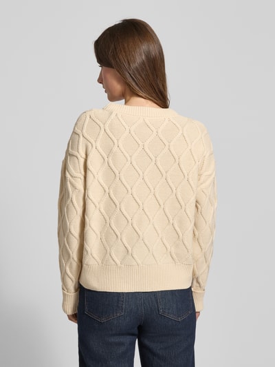 s.Oliver RED LABEL Regular Fit Strickpullover aus Baumwoll-Mix Ecru 5