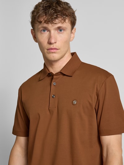 BOSS Koszulka polo o kroju Regular Fit z czystej bawełny Koniakowy 3