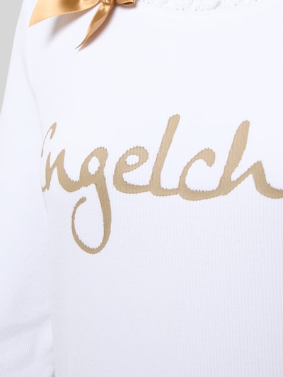 LOUIS & LOUISA Regular fit nachthemd met sierstrik, model 'Engelchen' Wit - 2