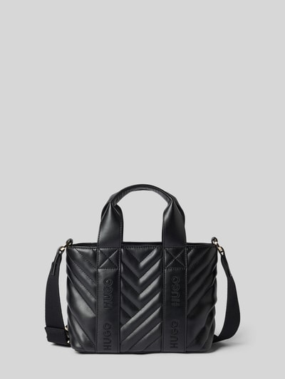 Produktfoto, Henkeltasche mit abnehmbarem Schulterriemen Modell 'BECKY QL_TOTE MINI' von HUGO, Optik: Unifarben, Struktur, Label-Stitching, Label-Schriftzug, Label-Prägung, Reißverschluss, Hauptfach, Tragehenkel, Materialverarbeitung: Kunstleder