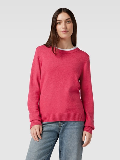 VILA Strickpullover mit Rundhalsausschnitt Modell 'Viril' Rot Melange 4