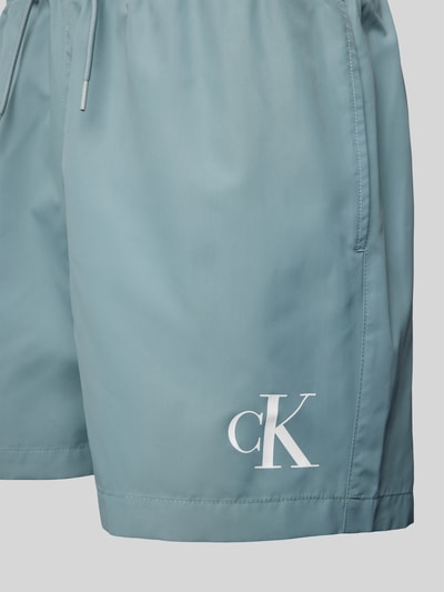 Calvin Klein Underwear Spodenki kąpielowe o kroju regular fit z nadrukiem z logo Grafitowy 2