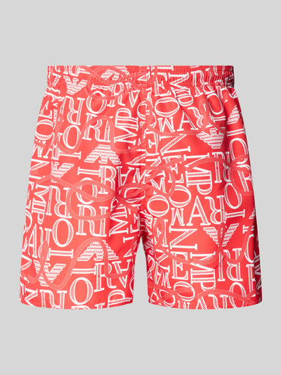 Emporio Armani Badehose mit Logo-Muster Rot 3