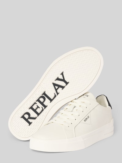 Replay Sneaker aus beschichtetem Leder mit Label-Details Modell 'EVAN' Weiss 4